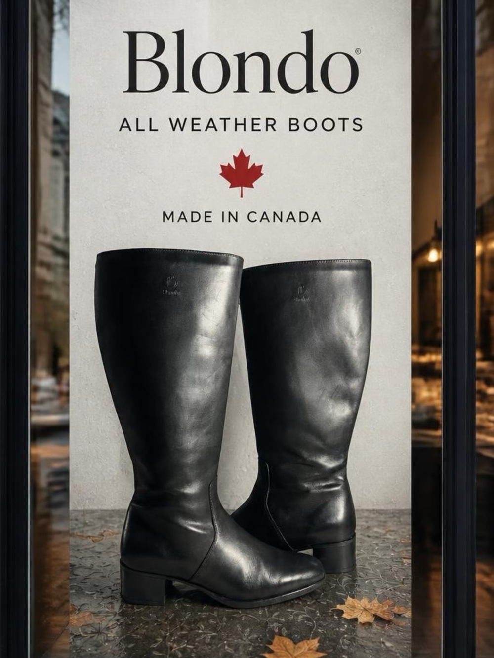 Blondo Black Leather Knee Boots — All-Weather Design